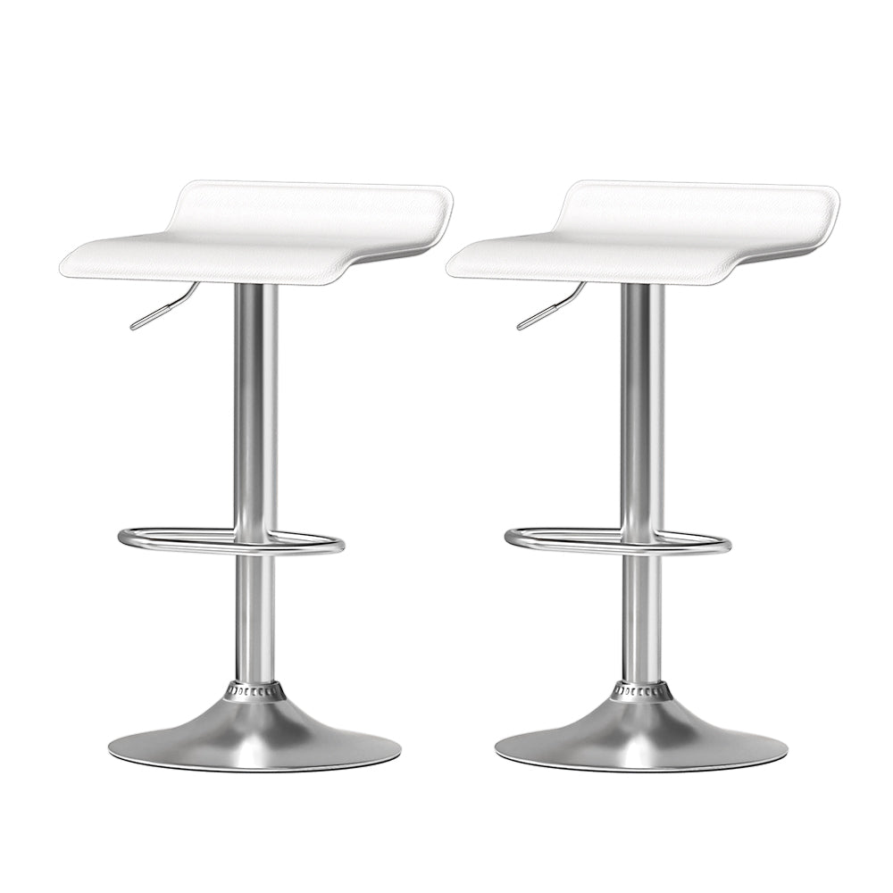 Artiss 2x Bar Stools Faux Leather Chair White