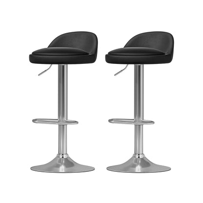 Artiss 2x Bar Stools PU Leather Gas Lift Black