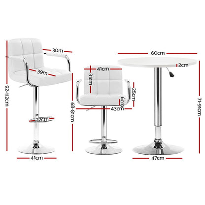 Artiss Bar Table and Stools Set Dining Desk Kitchen Chairs Cafe Pub