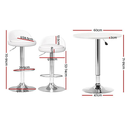 Artiss Bar Table and Stools Set Dining Desk Kitchen Chairs Cafe Pub
