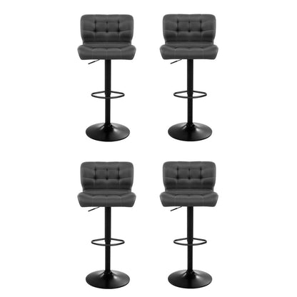 Artiss 4x Bar Stools Gas Lift Leather Padded Grey