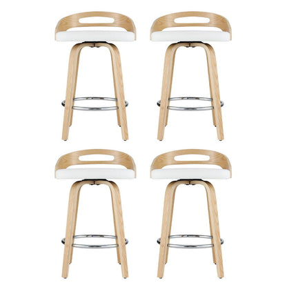 Artiss 4x Bar Stools Swivel Dining Chairs Low Back Counter Seat PU Cushion