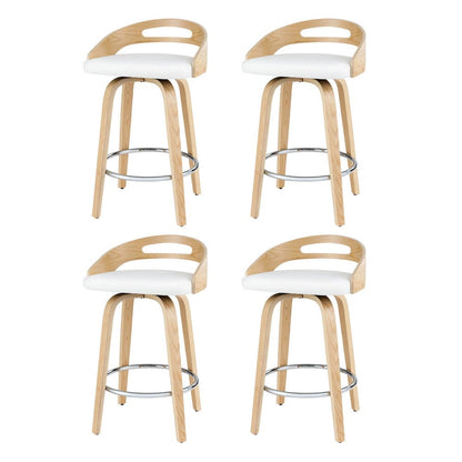 Artiss 4x Bar Stools Swivel Dining Chairs Low Back Counter Seat PU Cushion