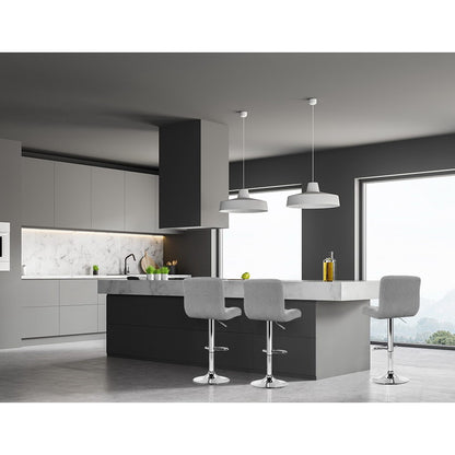 Artiss 4x Bar Stools Fabric Gas Lift Grey