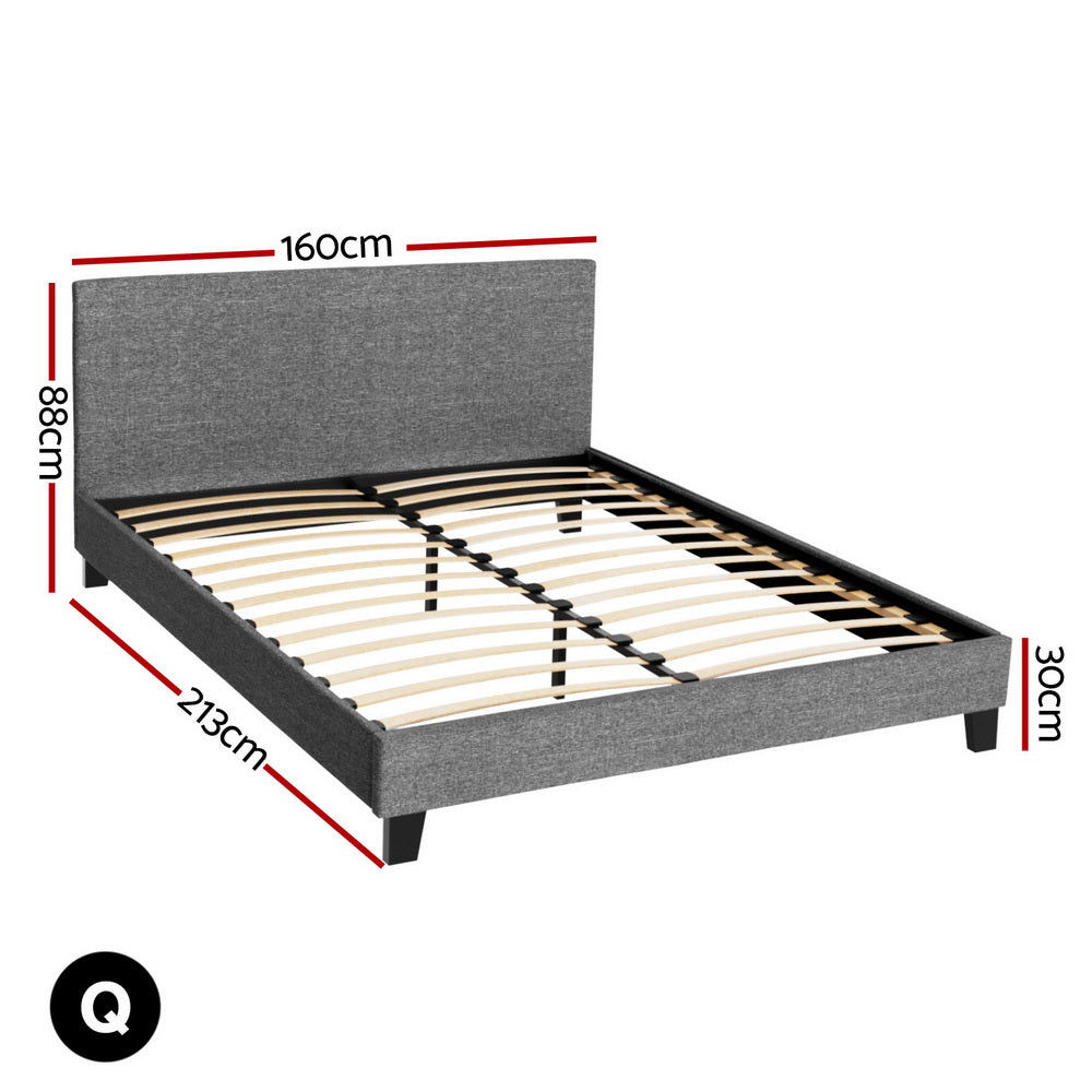 Artiss Bed Frame Queen Size Grey NEO