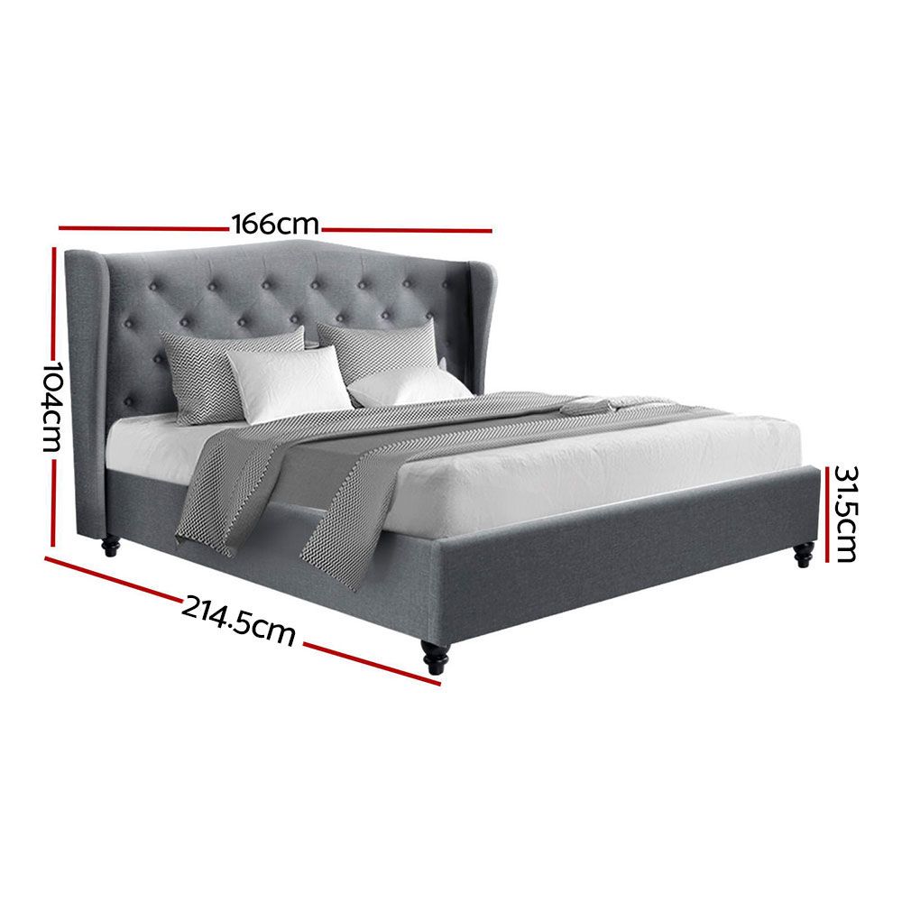 Artiss Bed Frame Queen Size Grey PIER