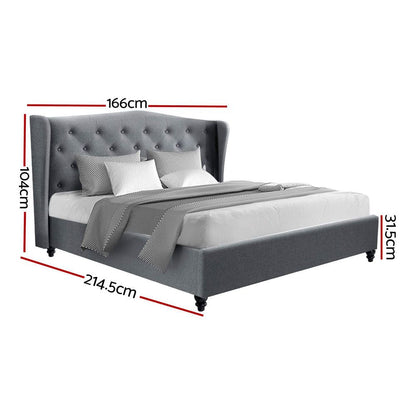 Artiss Bed Frame Queen Size Grey PIER