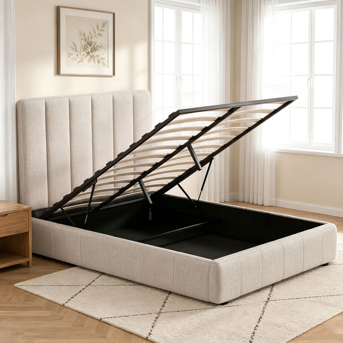 Artiss Bed Frame Queen Size Beige TETTE