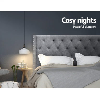 Artiss Bed Head Headboard Queen Size Fabric - LUCA Grey
