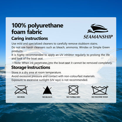 Seamanship 2X Folding Boat Seats with 2X Adjustable Pedestals 34–46cm Marine Seat Swivel High Back 12cm Padding Black
