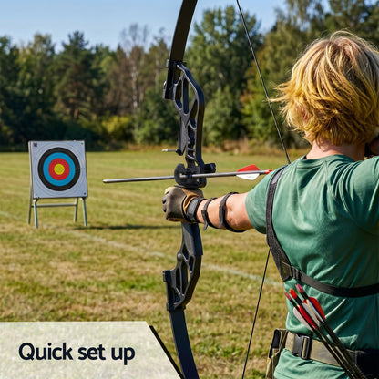 Everfit 55lbs Bow Arrow Set Recurve Takedown Archery Hunting for Beginner Red