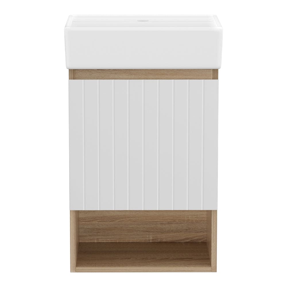 Cefito Vanity Unit 445mm Basin Bathroom Cabinet Storage Wall Hung Sink White