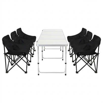 Weisshorn 7pc Camping Table Chair Set Outdoor Folding Aluminium Portable Picnic