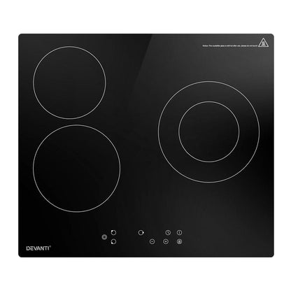 Devanti Electric Ceramic Cooktop 60cm Kitchen Cooker 4 Burner Hob Touch Control 5200W