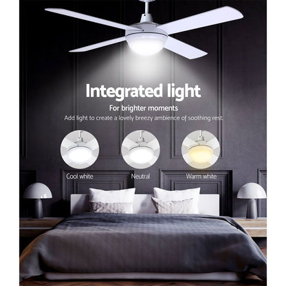 Devanti 52'' Ceiling Fan DC Motor w/Light w/Remote - White