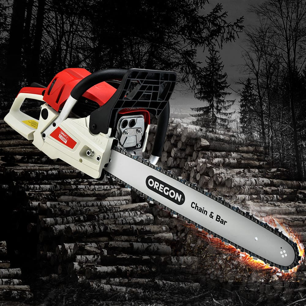Giantz Chainsaw Petrol 52CC 20" Oregon Bar Commercial E-Start Pruning Chain Saw