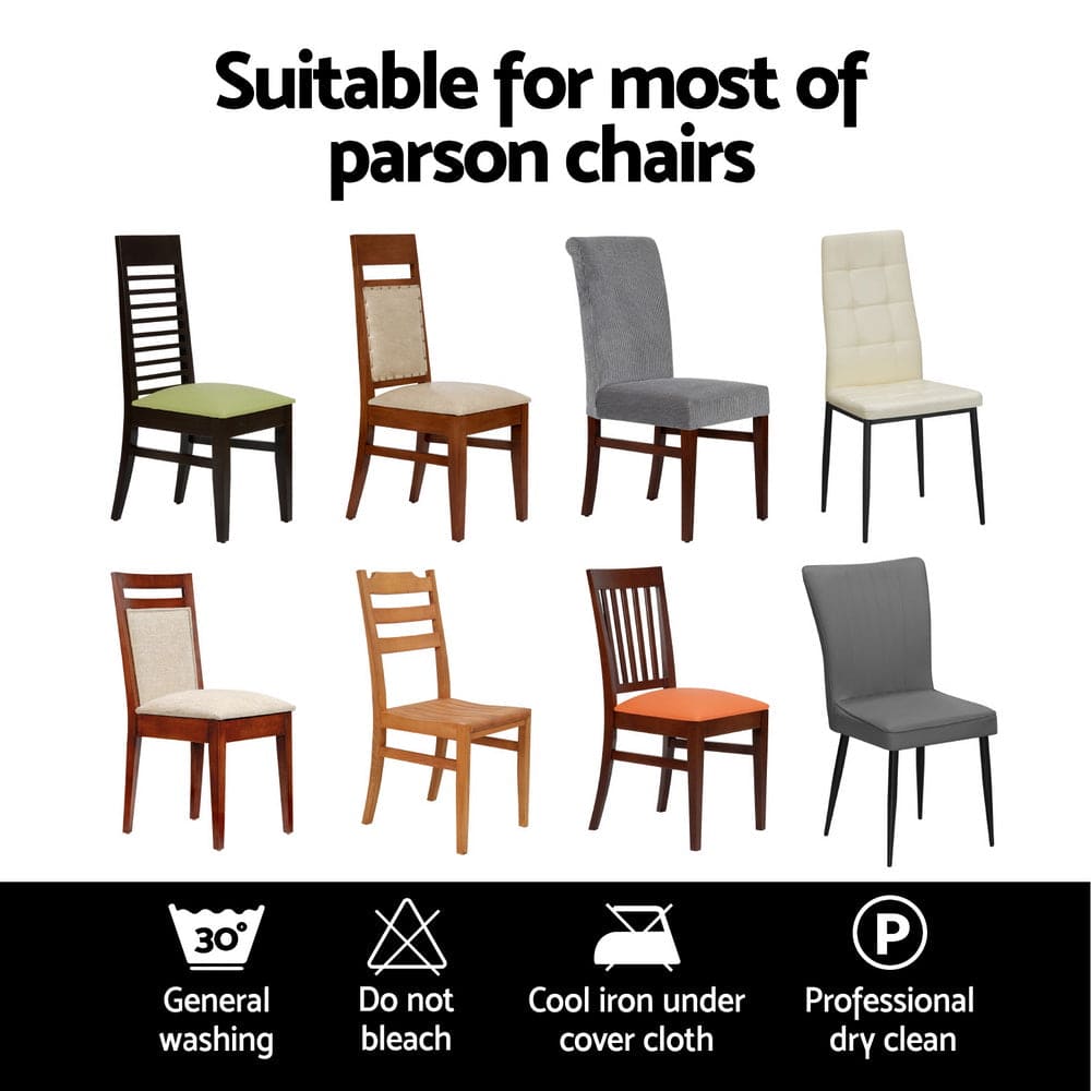 Artiss Dining Chair Covers 4x Slipcovers Spandex Stretch Banquet Wedding Grey