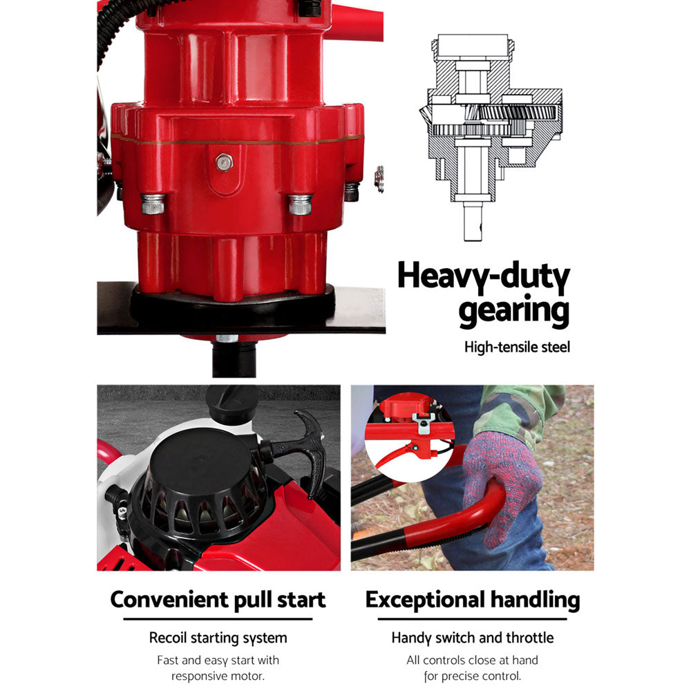Giantz Petrol Post Hole Digger Motor Only Engine Red