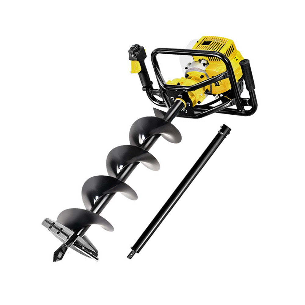 Giantz Post Hole Digger 200mm Petrol Drill Auger Extension Bits