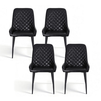 Artiss 4x Dining Chairs Retro PU Leather Kitchen Lounge Cafe Accent Chair Black