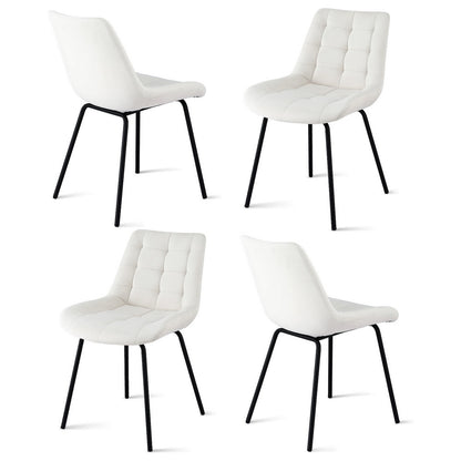 Artiss 4x Dining Chairs Velvet Tufted Kitchen Lounge Cafe Accent Chair Beige