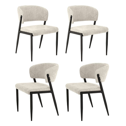 Artiss Dining Chairs Set of 4 Linen Fabric Soft Upholstered Chairs Beige