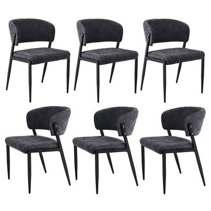Artiss Dining Chairs Set of 6 Linen Fabric Soft Upholstered Chairs Charcoal