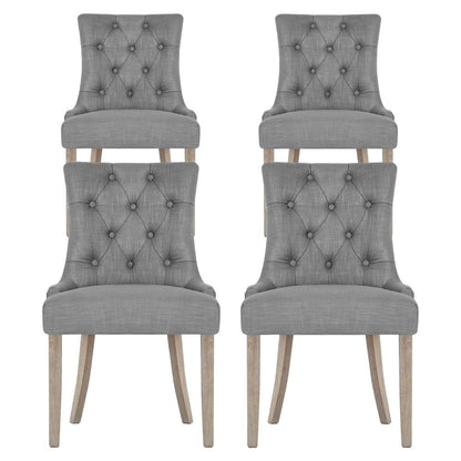 Artiss Dining Chairs Set of 4 Linen French Provincial Grey