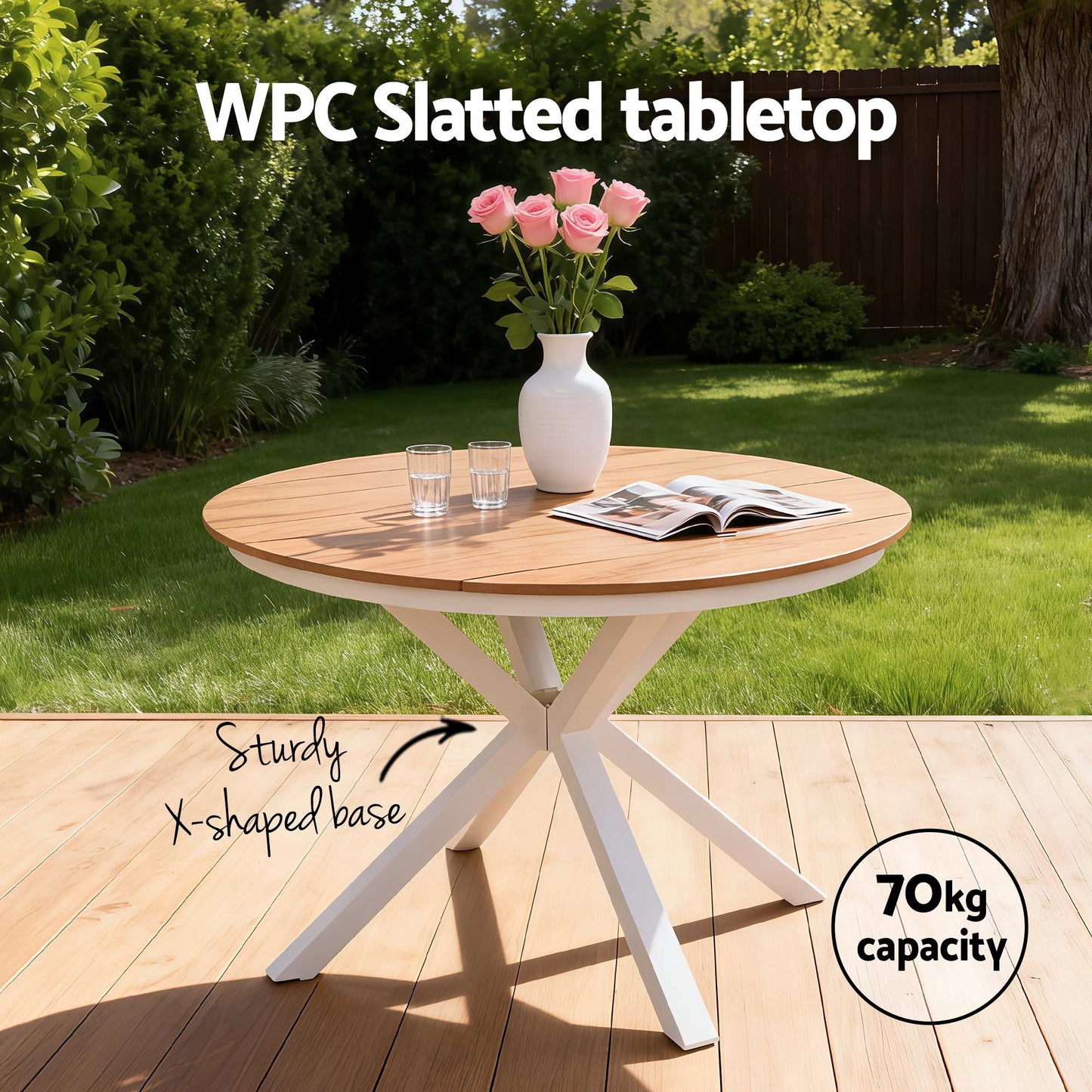 Gardeon 5PCS Outdoor Dining Set Table and Chairs Patio Garden Furniture Lattice
