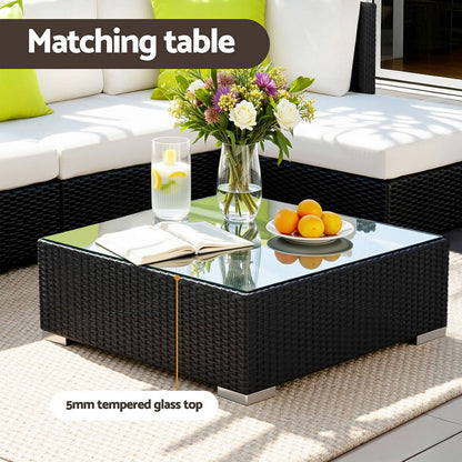 Gardeon 13-Piece Outdoor Sofa Set Wicker Couch Lounge Setting Cover