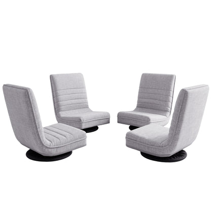 Artiss 4PCS Swivel Floor Chair 360 Adjustable Foldable Lounge Seat Floor Sofa Chair Grey
