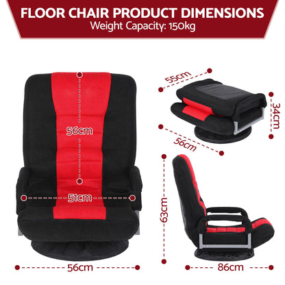 Artiss Floor Gaming Chair with 360 Swivel, 6-Position Backrest for Gaming