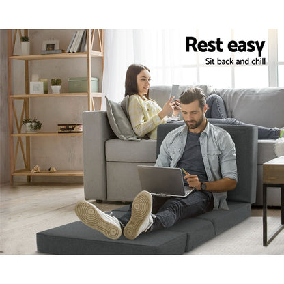 Giselle Bedding Foldable Mattress Folding Foam Bed Floor Mat Grey