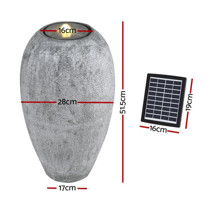 Gardeon Solar Fountain Water Feature Outdoor Fountain LED Lights Beige