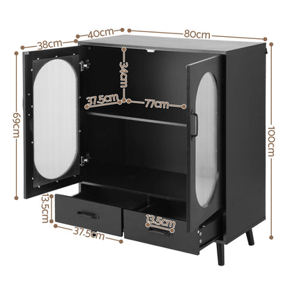 Artiss Buffet Sideboard Double Doors - Black