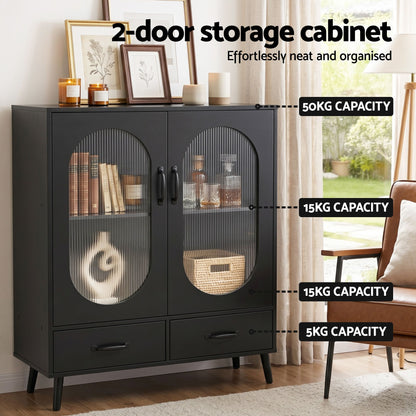 Artiss Buffet Sideboard Double Doors - Black