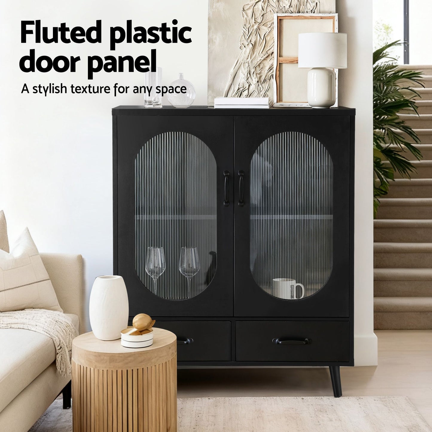 Artiss Buffet Sideboard Double Doors - Black