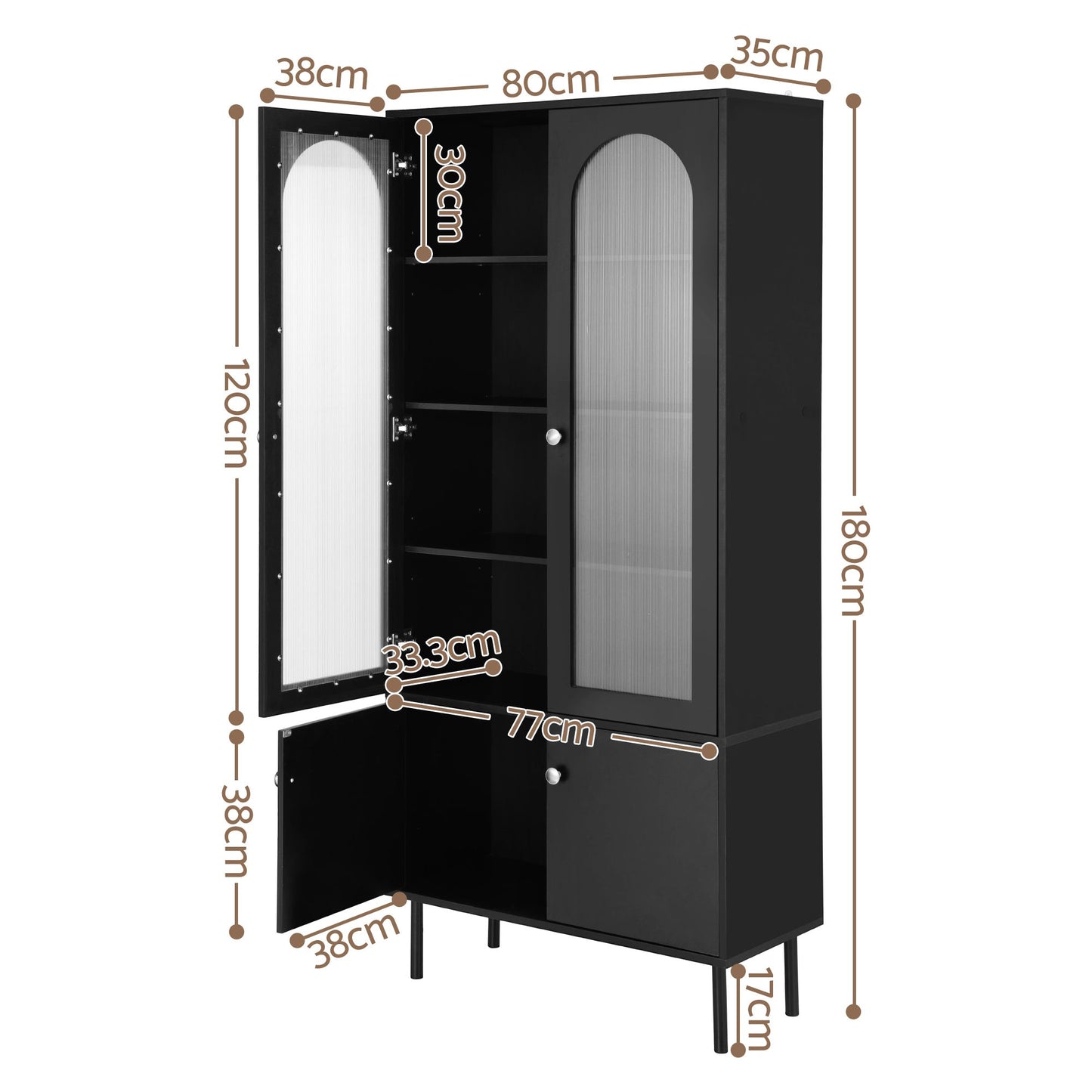 Artiss Buffet Sideboard Cupboard Cabinet Black