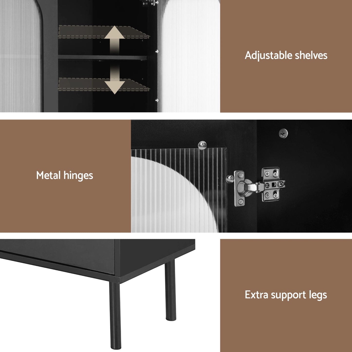 Artiss Buffet Sideboard Cupboard Cabinet Black