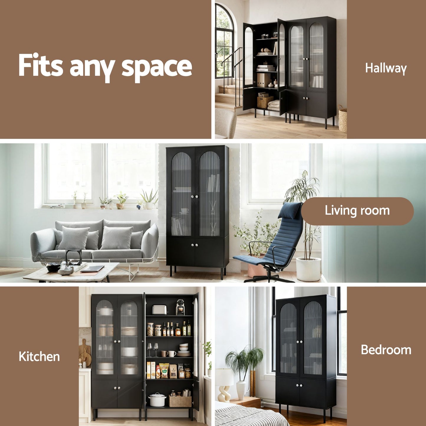 Artiss Buffet Sideboard Cupboard Cabinet Black