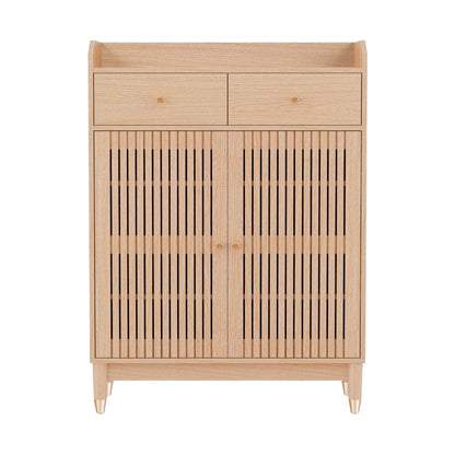 Artiss Shoe Rack Cabinet 4-Tier 16 Pairs Pine