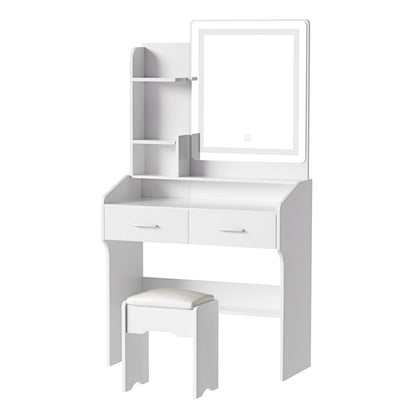 Artiss Dressing Table Set Stool Led White Doria