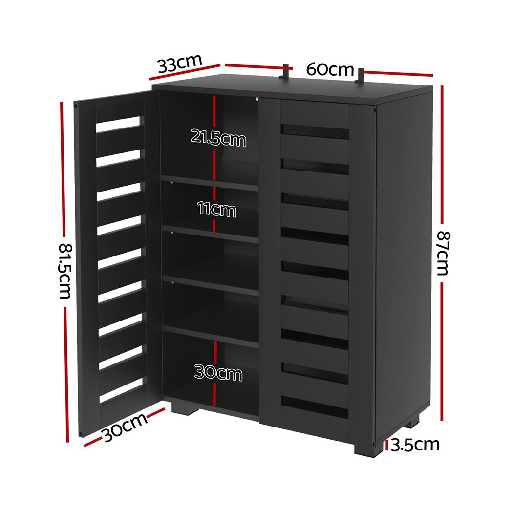 Artiss Shoe Rack Storage Cabinet 20 Pairs 5-tier Black Alster