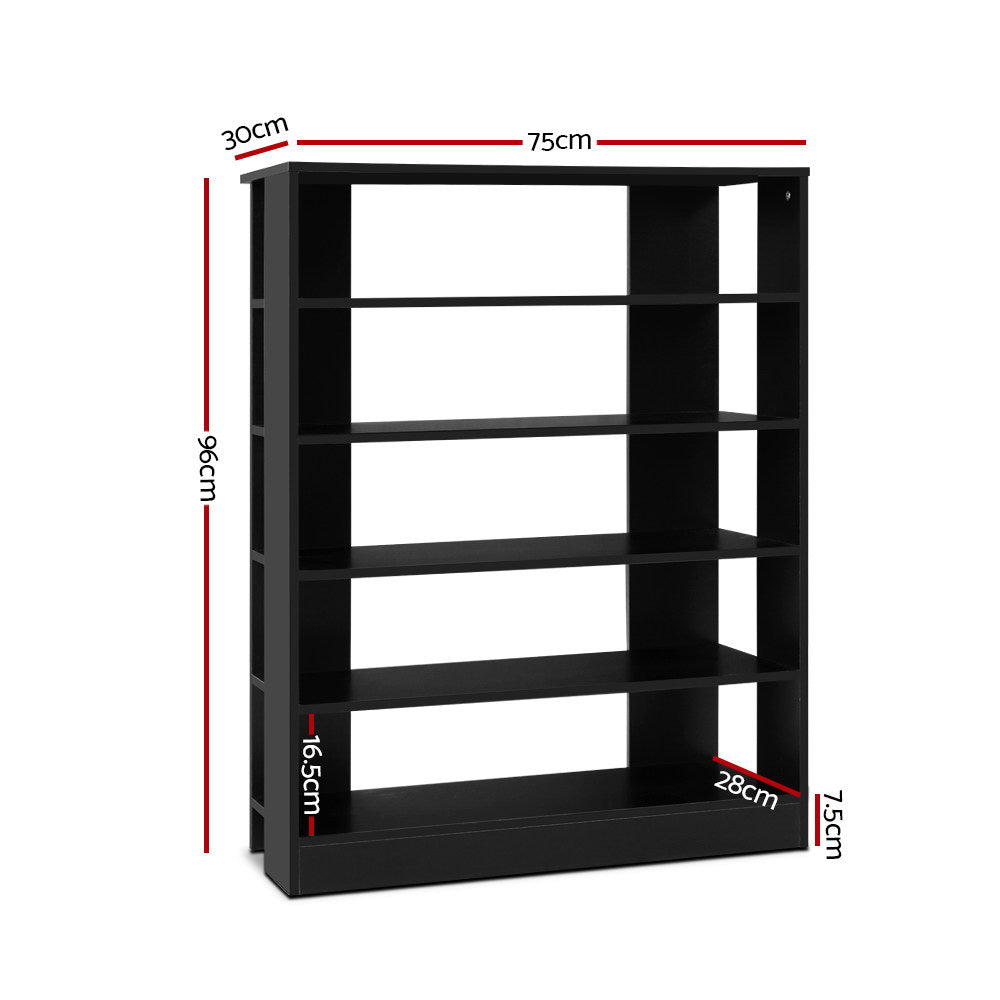 Artiss Shoe Rack Cabinet 30 Pairs 6-Tier Shelf Black