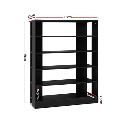 Artiss Shoe Rack Cabinet 30 Pairs 6-Tier Shelf Black