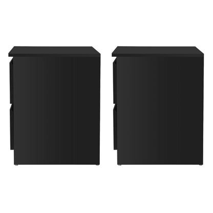 Artiss 2x Bedside Table 2 Drawers - PEPE Black