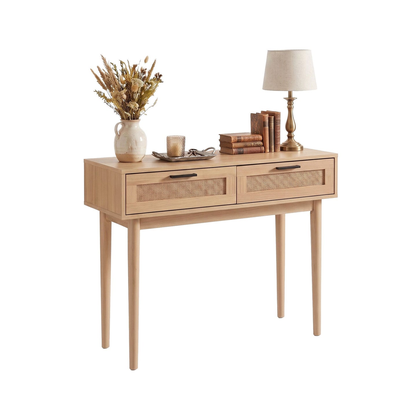 Artiss Console Table 2 Rattan Drawers
