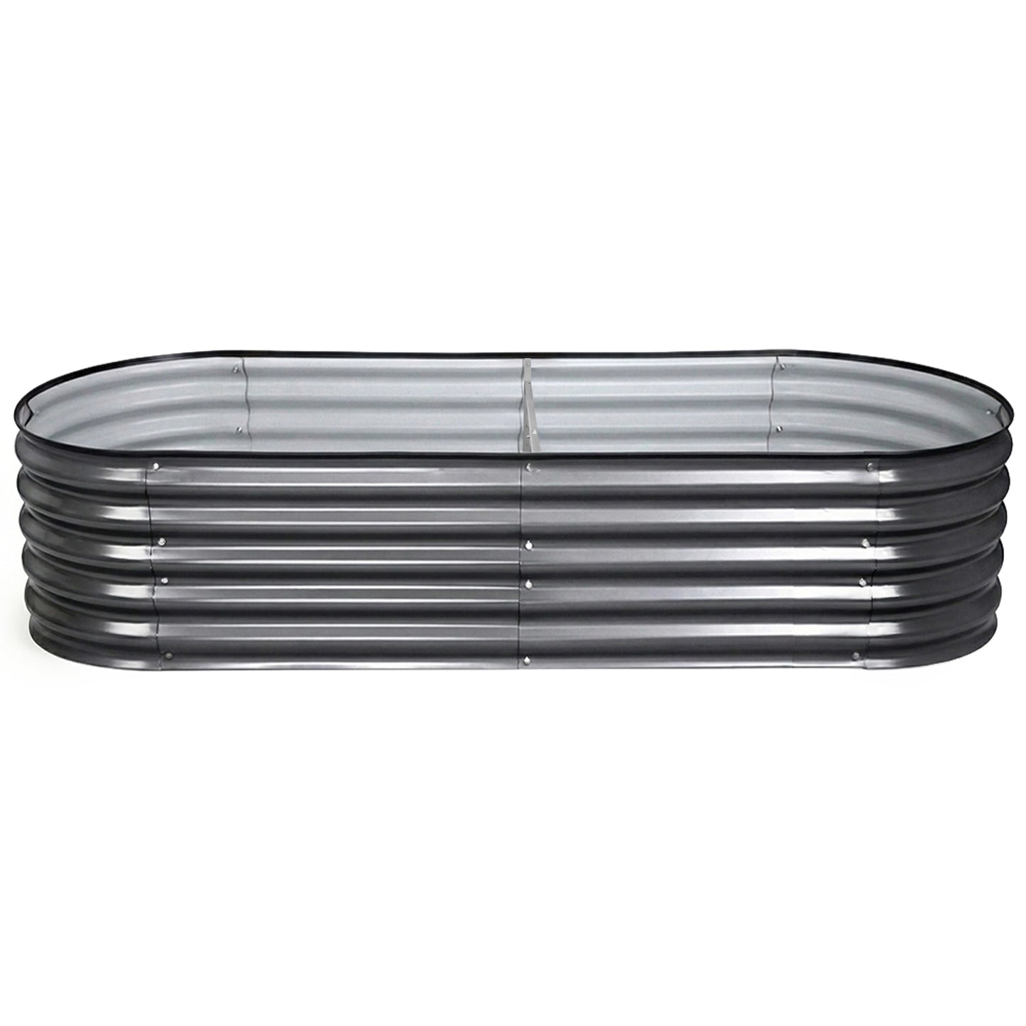 Green Fingers 3 Pcs Raised Garden Bed Kit Oval Galvanized Steel Planter Boxes 160x80x42cm, Heavy Duty Metal Elevated Garden Bed for Vegetables Flowers Herbs, with Safety Edging, Gloves & Pegs Included