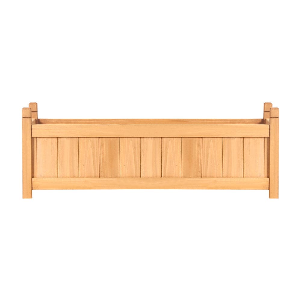 2x Green Fingers Raised Garden Bed 90x30x33cm Wooden Planter Box Raised Container Growing