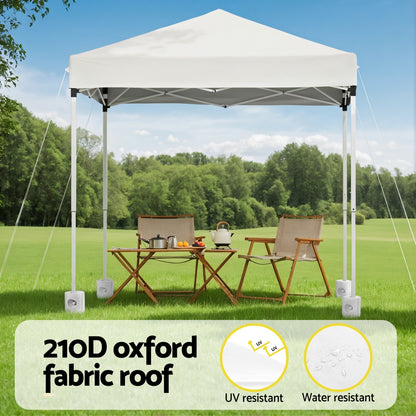 Instahut Gazebo 2x2m Outdoor Patio Garden Marquee Shade w/ Base Pods White